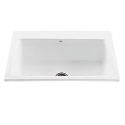 MTI Basics 33X22 Biscuit Single Bowl Basics Sink-reflection by MTI Basics
