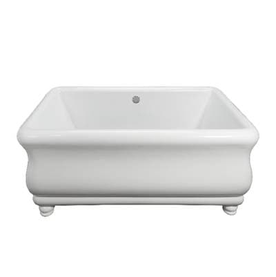 MTI Baths Parisian 1 WITH BUN FEET Acrylic CXL Sculpted Finish Freestanding Soaker - White...