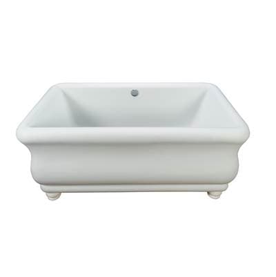 MTI Baths Parisian 1 WITH BUN FEET Dolomatte Sculpted Finish Freestanding Soaker - White...