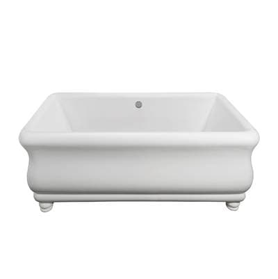 MTI Baths Parisian 2 WITH BUN FEET Dolomatte Sculpted Finish Freestanding Soaker - White (72x40)...