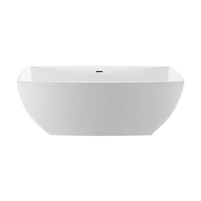 ADRIAN 2 SCULPTURESTONE FREESTANDING/UNDERMOUNT AIR BATH - GLOSS BISCUIT (67.5X35.5)