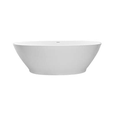MTI Baths Alissa Sculpturestone Freestanding AIR BATH - Gloss White (66.25x35.75) by MTI Baths