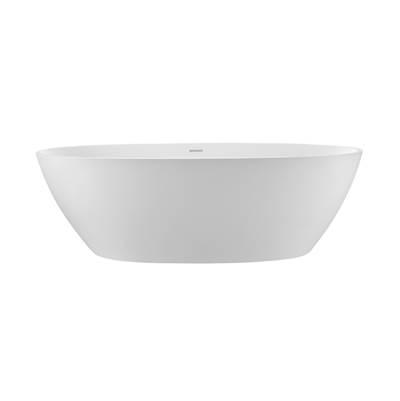 ALISSA SCULPTURESTONE FREESTANDING/UNDERMOUNT W/BASE SOAKER - GLOSS BISCUIT (70.5x37) by MTI Baths