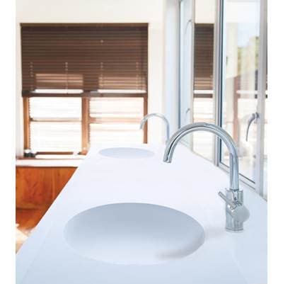 MTI Baths LUNA 2 Sculpturestone Counter SINK Double BOWL UP TO 50'' - Matte Biscuit - Biscuit Matte