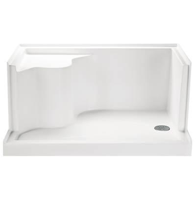4832 ACRYLIC CXL LH DRAIN INTEGRAL SEAT/TILE FLANGE - WHITE by MTI Baths