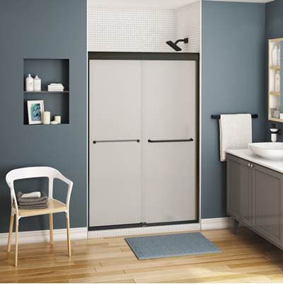 Maax Kameleon 43-47 X 71 Inch 6 Mm Bypass Shower Door for Alcove Installation with Frost Glass in...