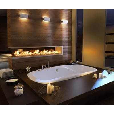 Maax Eterne 7242 Acrylic Drop-in Center Drain Aerofeel Bathtub - White