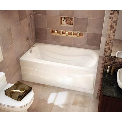 Maax Tenderness 6032 Acrylic Alcove Left-hand Drain Whirlpool Bathtub - White