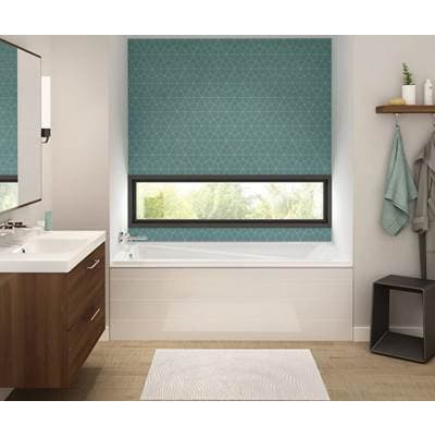 Maax Exhibit 6036 IF Acrylic Alcove Left-hand Drain Combined Whirlpool & Aeroeffect Bathtub in -...