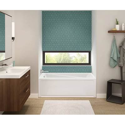 Maax Exhibit 6036 IFS Acrylic Alcove Left-hand Drain Combined Whirlpool & Aeroeffect Bathtub in -...