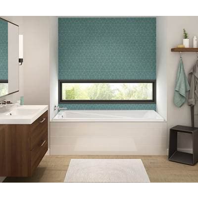 Maax Exhibit 6636 Acrylic Drop-in End Drain Whirlpool Bathtub - White