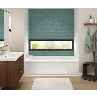 Maax Exhibit 7242 IFS Acrylic Alcove Right-hand Drain Combined Whirlpool & Aeroeffect Bathtub in... by Maax