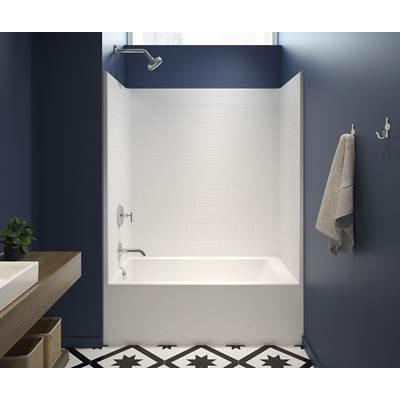 6030STTM AFR 60 x 31 AcrylX Alcove Left-Hand Drain One-Piece Tub Shower in White by Maax