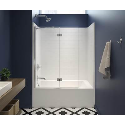 6032STTM AFR 60 x 33 AcrylX Alcove Left-Hand Drain One-Piece Tub Shower in White by Maax