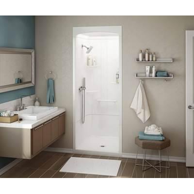 ALLIA SHR-3636 Acrylic Alcove Center Drain Three-Piece Shower in White by Maax