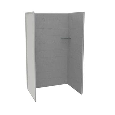 Maax Utile 4836 Composite Direct-to-stud Three-piece Alcove Shower Wall Kit in Factory Sleek - Smoke