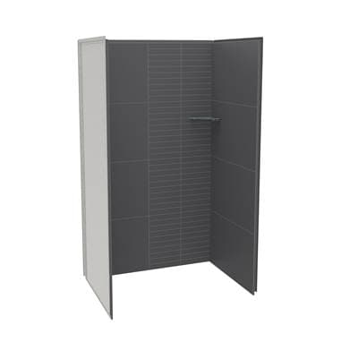 Maax Utile 4836 Composite Direct-to-stud Three-piece Alcove Shower Wall Kit in Erosion - Charcoal