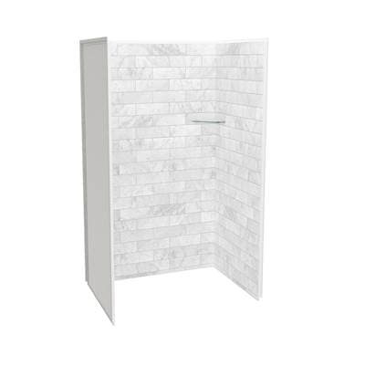 Maax Utile 4836 Composite Direct-to-stud Three-piece Alcove Shower Wall Kit in Marble - Carrara