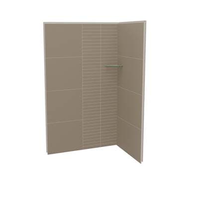 Maax Utile 4832 Composite Direct-to-stud Two-piece Corner Shower Wall Kit in Erosion - Taupe
