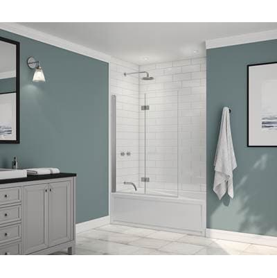 Maax Edge Access 42 X 56 In. 6 Mm Pivot Tub Screen for Alcove Installation with Clear Glass in...