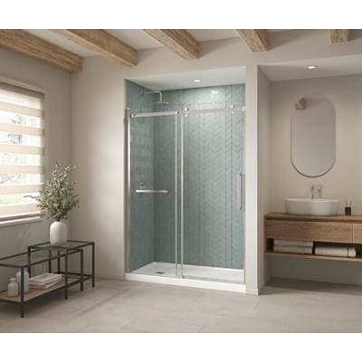Maax B3square 6030 Acrylic Alcove Shower Base in White with Anti-slip Bottom with Right-hand... by Maax