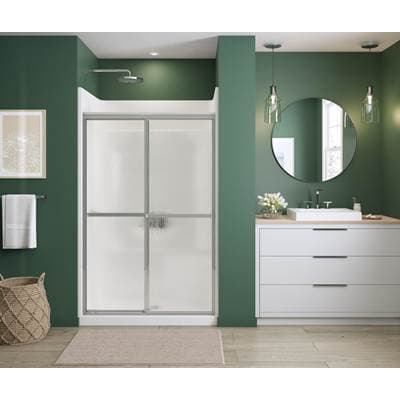 Maax Polar 42-47.5 X 68 In. Bypass Shower Door for Alcove Installation with Raindrop Glass in Chrome