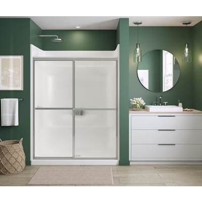 Maax Polar 54-59.5 X 68 In. Bypass Shower Door for Alcove Installation with Raindrop Glass in Chrome