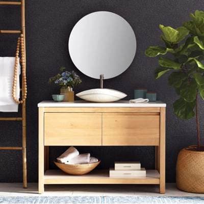 Native Trails 48'' Solace Vanity Base in Midnight Oak with Palomar Vanity Top and Sink in Pearl