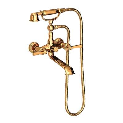 Newport Brass Wall Mount Miro Exposed Tub & Hand Shower Set - Polished Gold Pvd