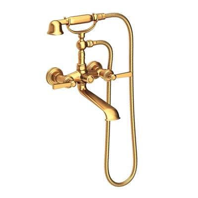 Newport Brass Wall Mount Miro Exposed Tub & Hand Shower Set - Satin Gold Pvd