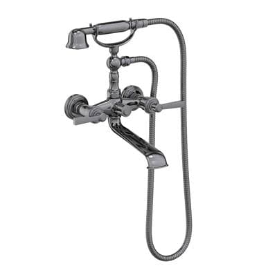 Newport Brass Wall Mount Miro Exposed Tub & Hand Shower Set - Midnight Chrome