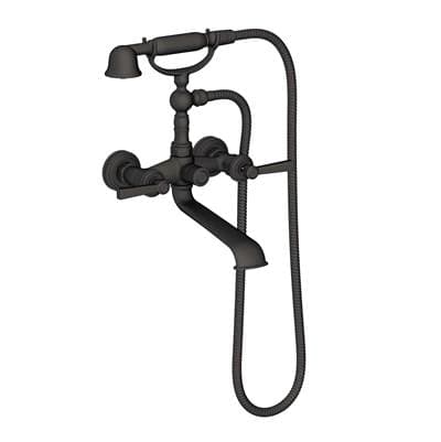 Newport Brass Wall Mount Miro Exposed Tub & Hand Shower Set - Flat Black