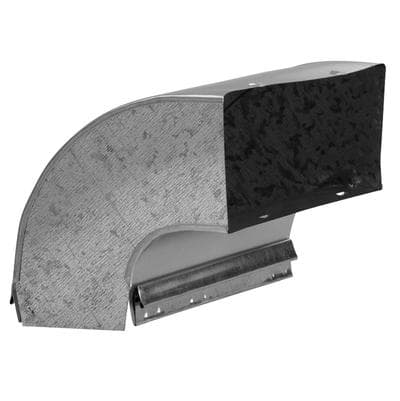 Broan Nutone 90-Degree Elbow Transition for Range Hoods and Bath Ventilation Fans - Galvanized