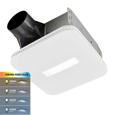 110 CFM, 1.0 SONE FAN W/ CLEANCOVER AND SELECTABLE CCT LED LIGHT - White by Broan Nutone