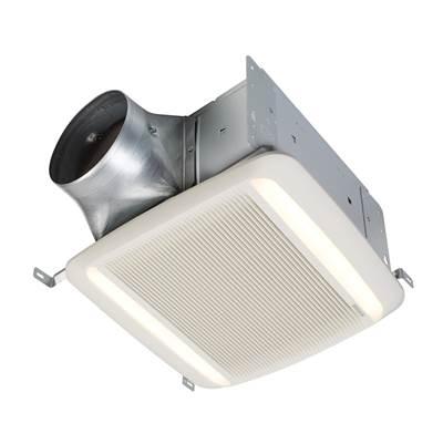 QT DC Series 110-130-150 Selectable CFM Ventilation fan with LED light, <0.3-0.4-0.7 Sones, ENERGY STAR Certified - White