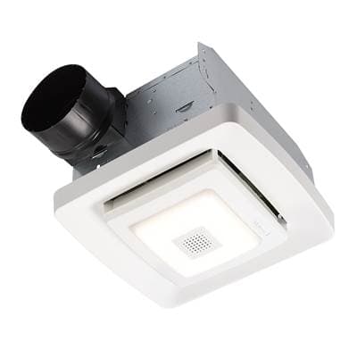 Broan Nutone Nutone Bluetooth Speaker Bath Exhaust Ventilation Fan W/ LED Light, 80 CFM - White by Broan Nutone