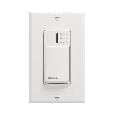 Broan Nutone Auxiliary 20-40-60 Timer Wall Control, Wired - White