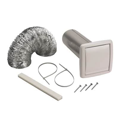 Broan Nutone Wall Vent Kit for 3'' or 4'' Round Duct with Backdraft Damper - White by Broan Nutone