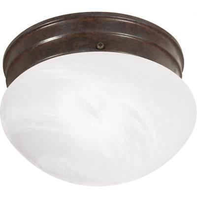 1 Light Small Mushroom Flush - Old Bronze by Nuvo
