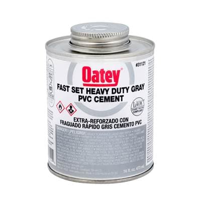 Oatey 16 Oz Pvc Cement Heavy Duty Gray Fast Set by Oatey