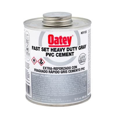 Oatey 32 Oz Pvc Cement Heavy Duty Gray Fast Set by Oatey