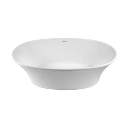 Acquabella Charlotte Mineral Composite Freestanding Soaker - Gloss White (65.5x32) by Acquabella