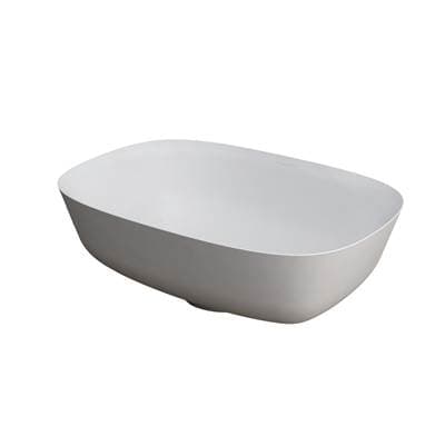 Acquabella Cristallo 1 Mineral Composite Vessel Sink - Gloss White (18x12.75)