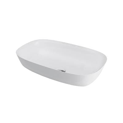 Acquabella Cristallo 2 Mineral Composite Vessel Sink - Gloss White (23.75x14.25) by Acquabella