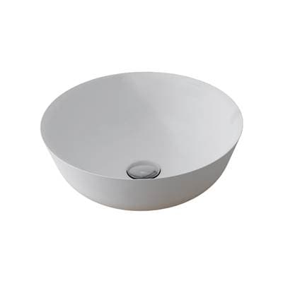 Acquabella Cristallo 3 Mineral Composite Vessel Sink - Gloss White (16.5x6)
