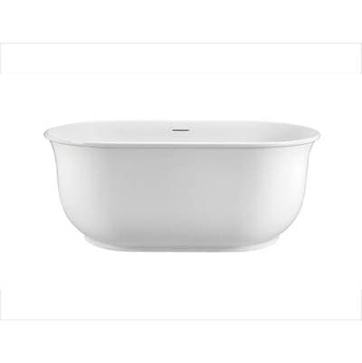 Acquabella Hamilton Mineral Composite Freestanding Soaker - Gloss White (58x31) by Acquabella