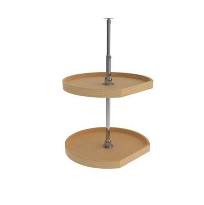 Rev-a-shelf Wood D-shape 2-Shelf Lazy Susans for Corner Wall Cabinets - Natural Maple