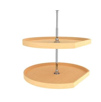 Rev-a-shelf Wood D-shape 2-Shelf Lazy Susans for Corner Base Cabinets - Natural Maple by Rev-A-Shelf