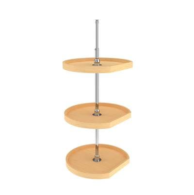 Rev-a-shelf Wood D-shape 3-Shelf Lazy Susans for 36'' Corner Wall Cabinets - Natural Maple