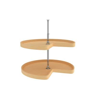 Rev-a-shelf Wood Kidney 2-Shelf Lazy Susans for Corner Base Cabinets - Natural Maple
